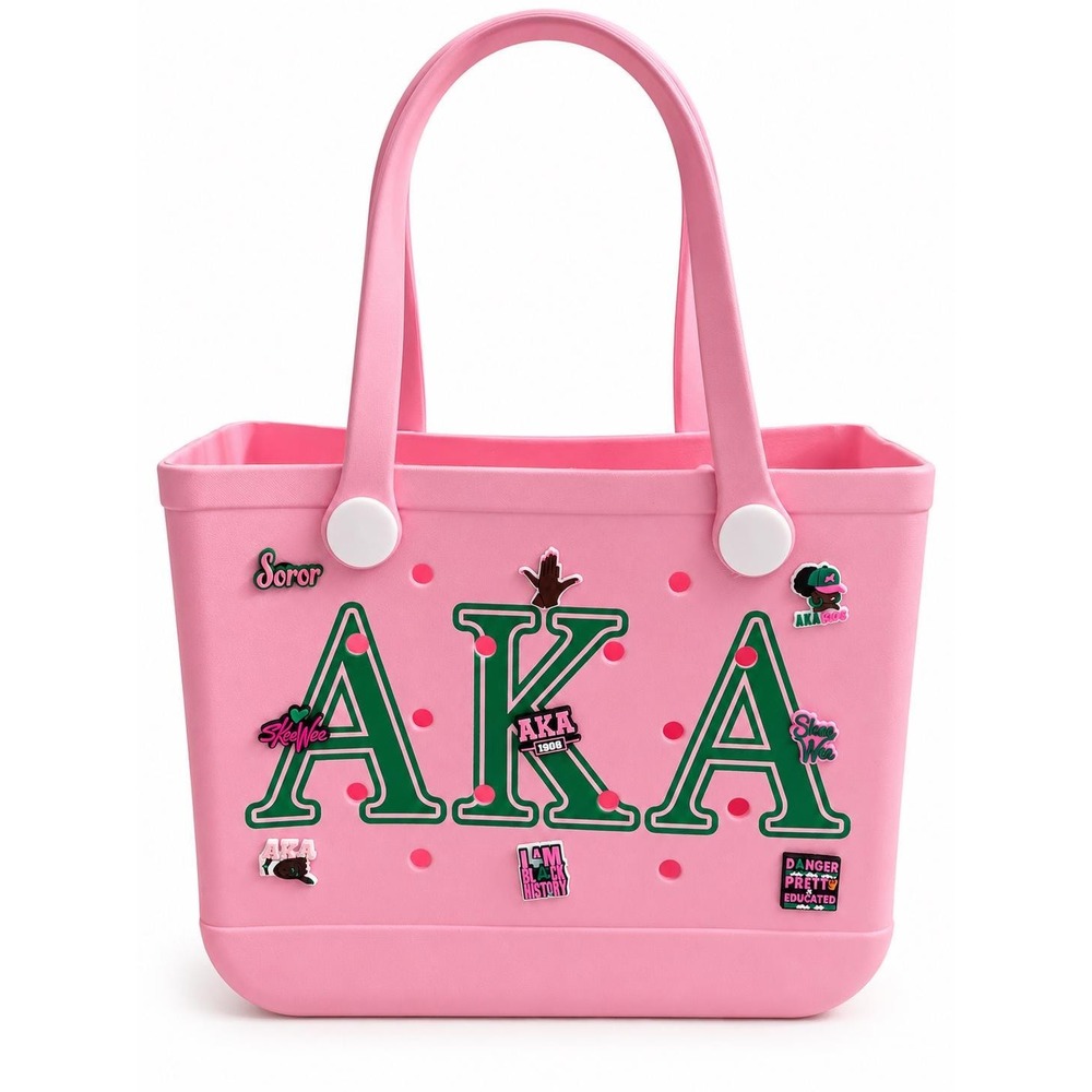 AKA EVA Tote Bag Alpha Kappa Alpha Pink Green Travel Beach Bag